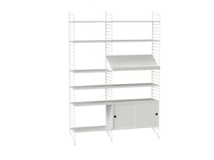 LIVING ROOM H - Open sectional powder coated steel bookcase - Cabinet by String Furniture