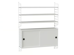 LIVING ROOM I - Open sectional powder coated steel shelving unit - Cabinet by String Furniture
