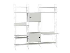 LIVING ROOM P - Open sectional powder coated steel bookcase - Cabinet by String Furniture