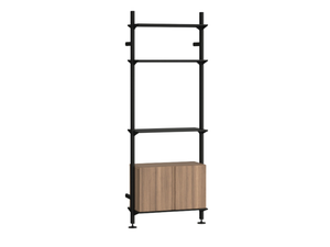 PIRA G2 - Open wall-mounted aluminium and wood bookcase - Cabinet by String Furniture