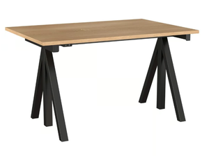 WORKS - Height-adjustable steel and wood office desk - Desk by String Furniture