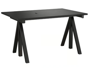 WORKS - Steel and wood office desk with cable management - Desk by String Furniture
