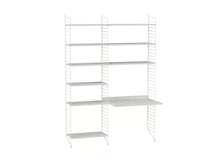 WORKSPACE B - Sectional shelving unit with secretary desk - Cabinet by String Furniture