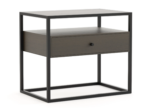 BRIDGE - Rectangular wood veneer bedside table with drawers - Side table by Stylish Club