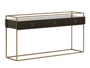 COCKTAIL - Rectangular metal and wooden console table with drawers - Console by Stylish Club