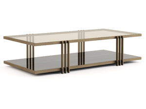 EMPIRE - Low rectangular metal and glass coffee table - Coffee table by Stylish Club
