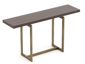 FORTUNE - Lacquered rectangular brass and wooden console table - Console by Stylish Club