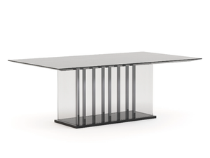 HIS - Rectangular stainless steel and wood dining table - Table by Stylish Club