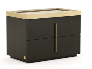 KENSINGTON - Rectangular wood veneer bedside table with drawers - Side table by Stylish Club