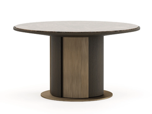 KENSINGTON - Round eucalyptus and marble dining table - Table by Stylish Club