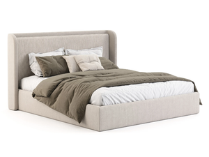 PORTO - Fabric double bed with upholstered headboard - Bed frame by Stylish Club