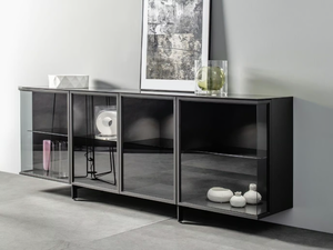 CUBO 144 - Wood and glass display cabinet / sideboard - Cabinet by Sudbrock Möbelhandwerk