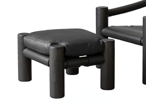 ELEPHANT - Footrest in solid wood and leather - Pouf by Tacchini