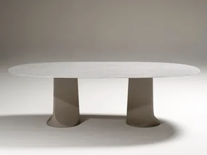 TOGRUL - Oval marble table - Table by Tacchini