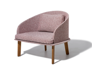 CLEOSOFT-WOOD - Fabric easy chair with armrests with removable cover - Armchair by Talenti