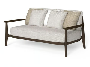 EVER - 2 seater fabric and rosewood garden sofa - Sofa by Talenti