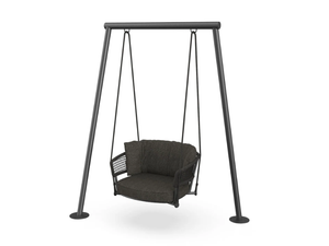 MOON ALU - Hanging fabric garden armchair with armrests - Armchair by Talenti