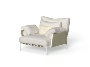 SALINAS - Fabric garden armchair with removable cover with armrests - Armchair by Talenti