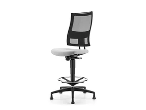 ALLYNET 1743 - Height-adjustable mesh drafting stool with 5-Spoke base - Chair by TALIN