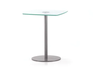 BASIC 851 C - Square glass and steel table - Table by TALIN