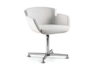 NUBIA 2904 - With 4-spoke base leather reception chair with armrests - Chair by TALIN