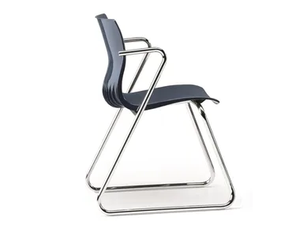 WEBBY 331 - Stackable sled base plastic chair with armrests - Chair by TALIN