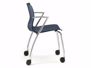 WEBBY 334R - Plastic chair with castors with armrests - Chair by TALIN