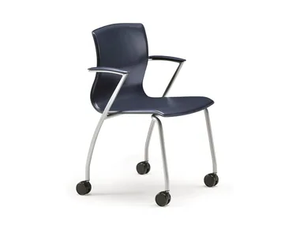WEBTOP 384 R - Upholstered leather chair with castors with armrests - Chair by TALIN