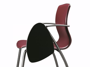 WEBTOP 385 TDX - Tanned leather training chair with armrests with writing tablet - Chair by TALIN