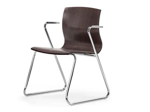 WEBWOOD 351 - Sled base multi-layer wood chair with armrests - Chair by TALIN