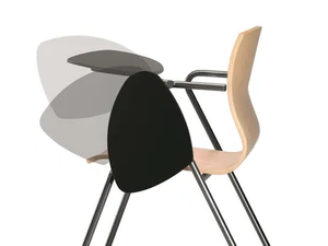WEBWOOD 352 TDX - Sled base multi-layer wood training chair with armrests with writing tablet - Chair by TALIN