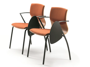 WEBWOOD 355/Tdx - Fabric training chair with armrests with writing tablet - Chair by TALIN