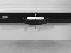 OVAL SMALL PLTOS - Wall-mounted custom Pietraluce® washbasin - Washbasin by Technova