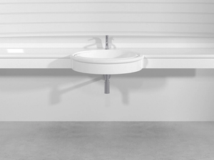 ROSSARI SMALL PLTR6 - Wall-mounted custom Pietraluce® washbasin - Washbasin by Technova