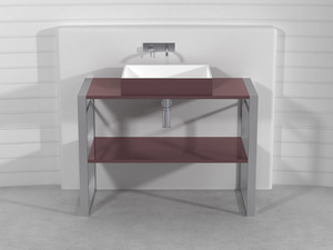 SQUARE CONSOLLE LCTB1 - Single Pietraluce® console sink - Washbasin cabinet by Technova