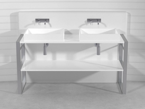 SQUARE CONSOLLE LCTB2 - Double Pietraluce® console sink - Washbasin cabinet by Technova