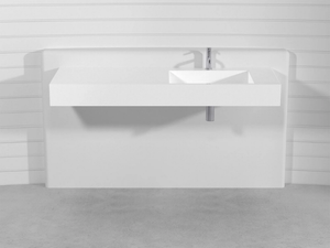 SQUARE PLTQU - Custom Pietraluce® washbasin with integrated countertop - Washbasin by Technova