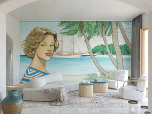 CARAIBI - Pop art nonwoven wallpaper - Wallpaper by Tecnografica