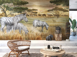 SAVANA - Landscape nonwoven wallpaper - Wallpaper by Tecnografica