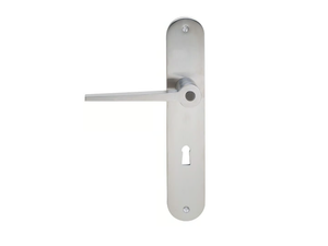JÜRGEN RINGEL - Door handle on back plate with lock - Finishes accessories by TECNOLUMEN®
