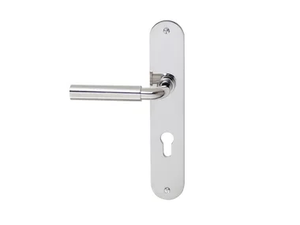 WALTER SCHNEPEL 1988 - Door handle on back plate with lock - Finishes accessories by TECNOLUMEN®