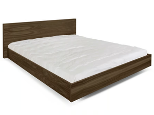 FLOAT - Suspended walnut double bed - Bed frame by Temahome