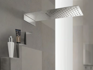 ESTANTE - Wall-mounted 2-spray stainless steel overhead shower with chromotherapy - Shower by Tender rain