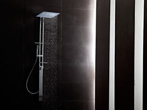 JETTO - Wall-mounted brass shower panel with hand shower - Shower panel by Tender rain
