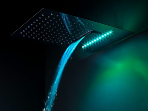 JETTO - Wall-mounted overhead shower with anti-lime system with chromotherapy - Shower by Tender rain