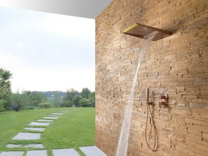 MENHIR - Wall-mounted brass waterfall shower with anti-lime system - Shower by Tender rain
