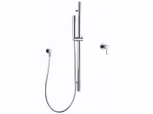 Round section sliding bar - Brass shower wallbar with hand shower - Shower by Tender rain