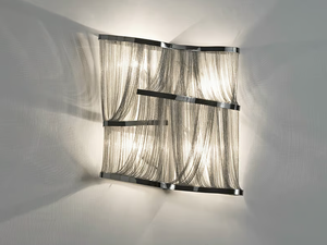 ATLANTIS J03 - Brass chains and metal structure plated wall light - Wall lamp by Terzani