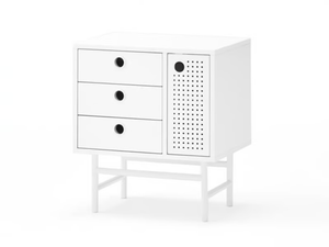 PUNTO - Rectangular MDF bedside table with drawers - Side table by TEULAT