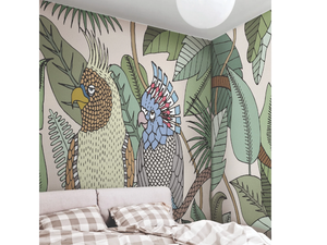 COCKATOO - Washable Tropical wallpaper - Wallpaper by Texturae